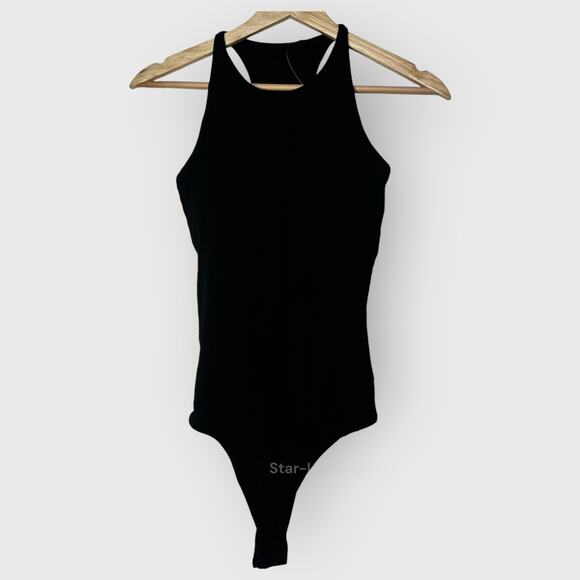 Klassy Network Bramisuit M Black Bamboo High Neck Bodysuit Racerback Minimalist - Picture 1 of 6